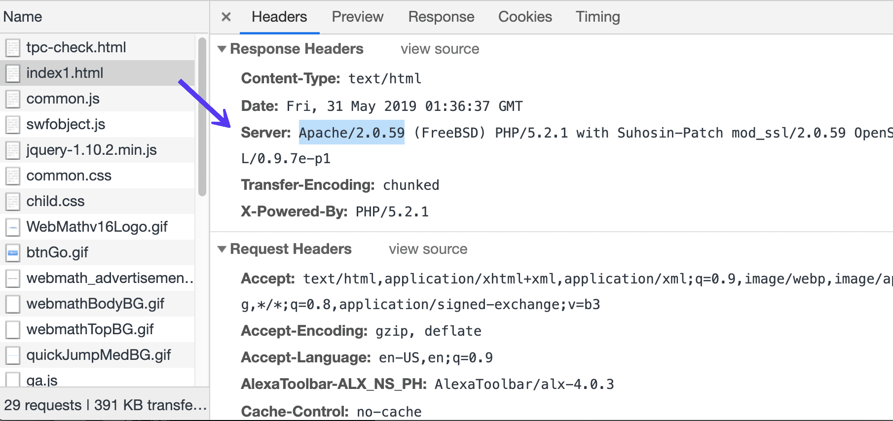 Apache服务器网站HTTP标头