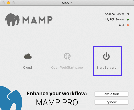 MAMP启动服务器选项