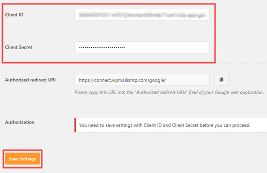 WP Mail SMTP客户端ID及密钥设置