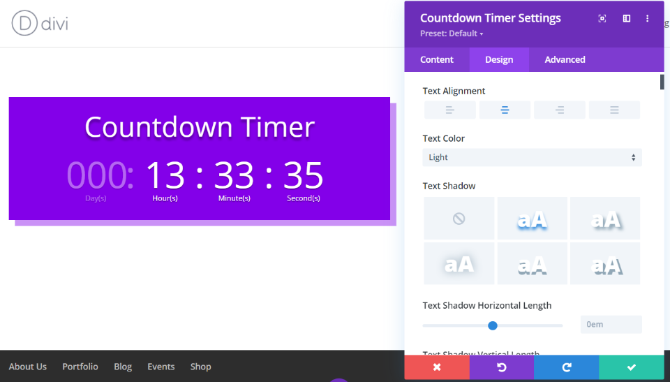 Divi Countdown Timer Module倒计时器外观样式