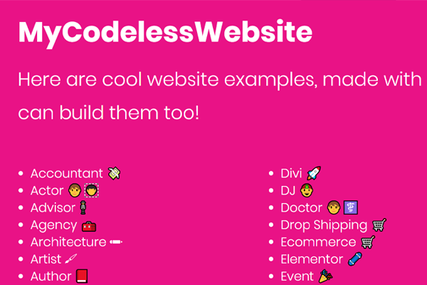 mycodelesswebsite