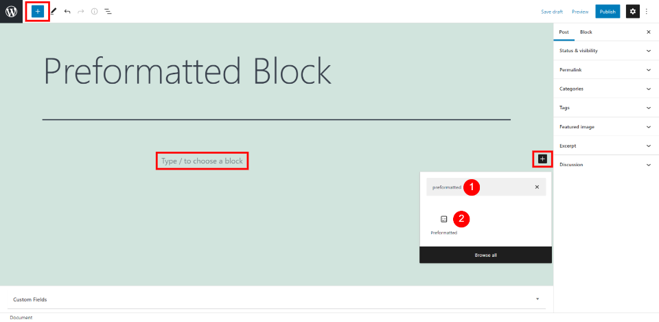 How to Use the WordPress Preformatted Block-1