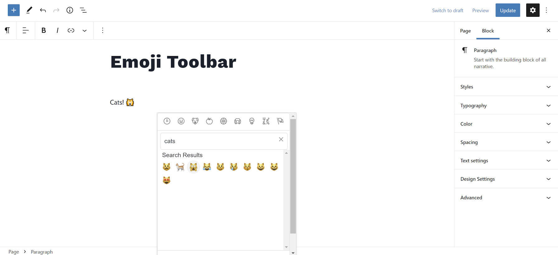 Emoji Toolbar插件将表情符号选择器带回WordPress编辑器-2
