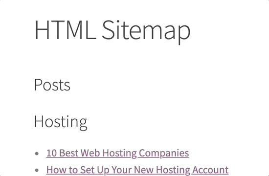 短代码HTML站点地图