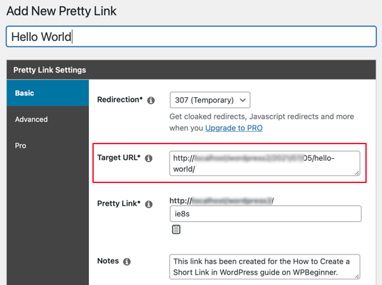Pretty Links插件创建短链