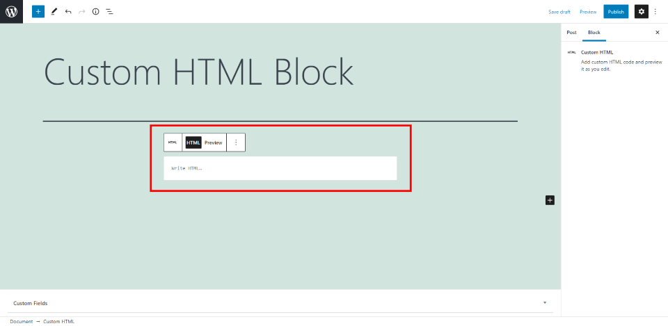 自定义HTML区块示例