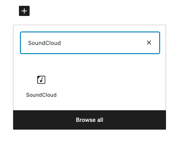 搜索SoundCloud嵌入区块