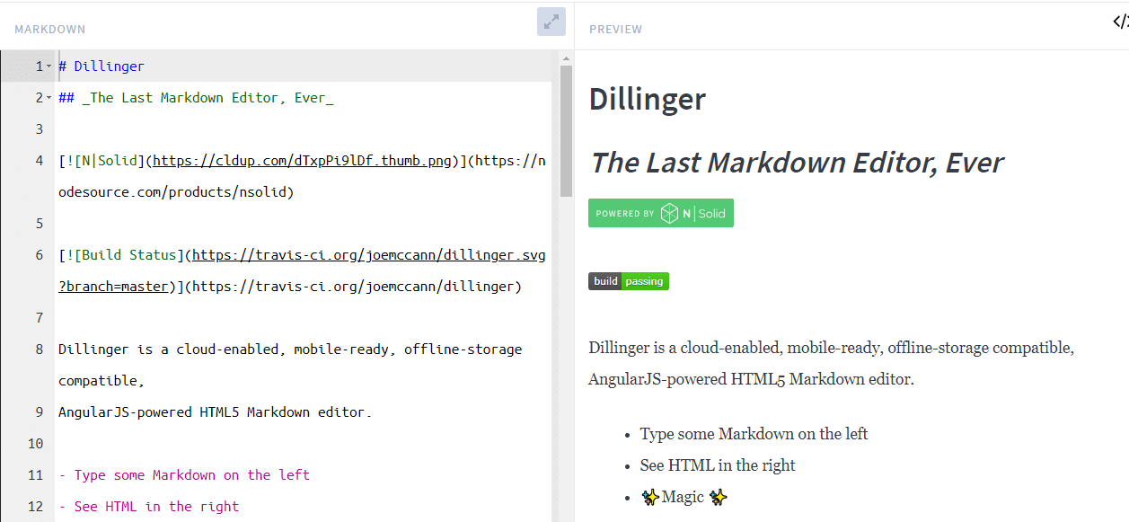 Markdown编辑器-Dillinger