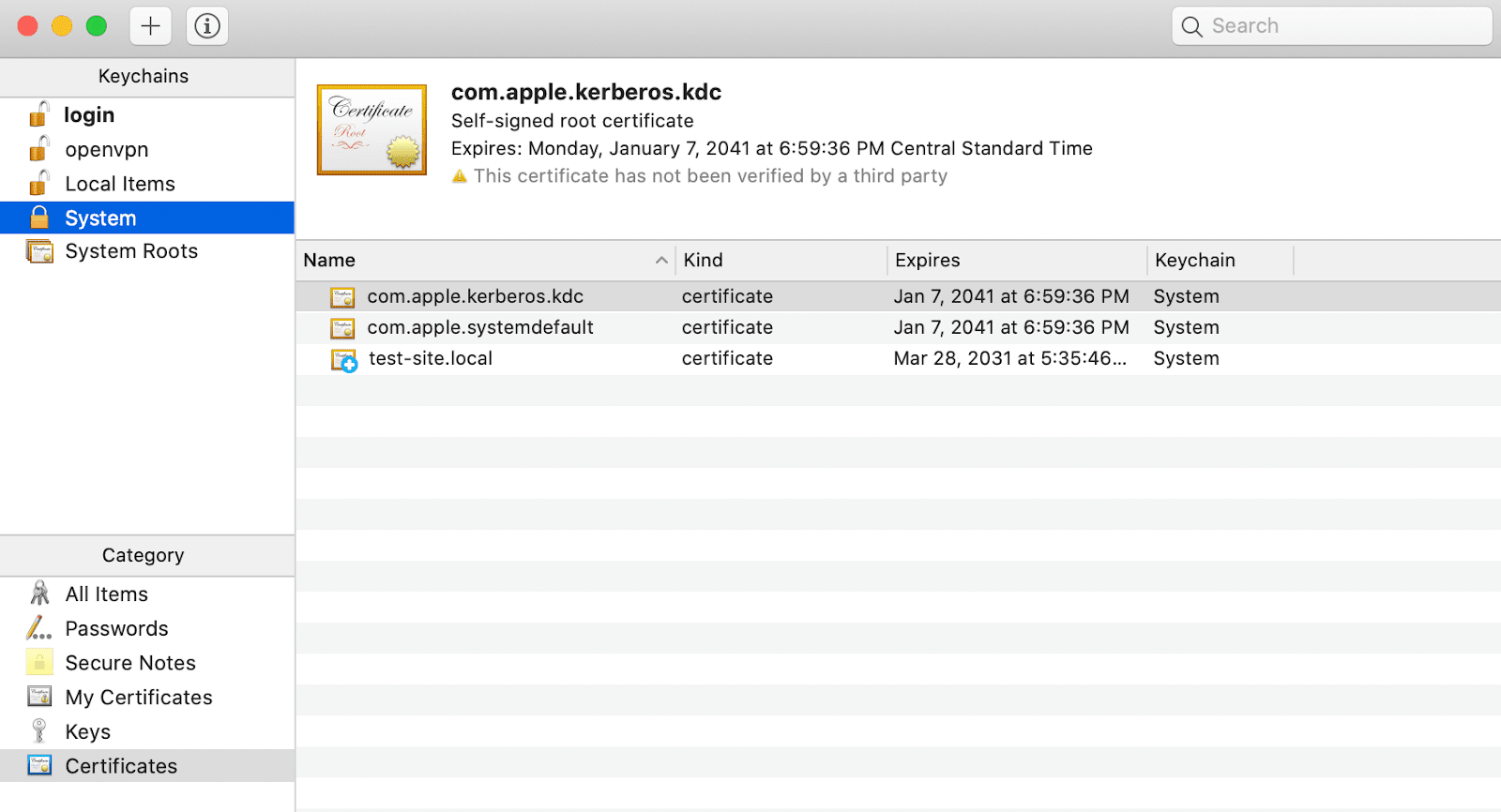 访问macOS的SSL状态