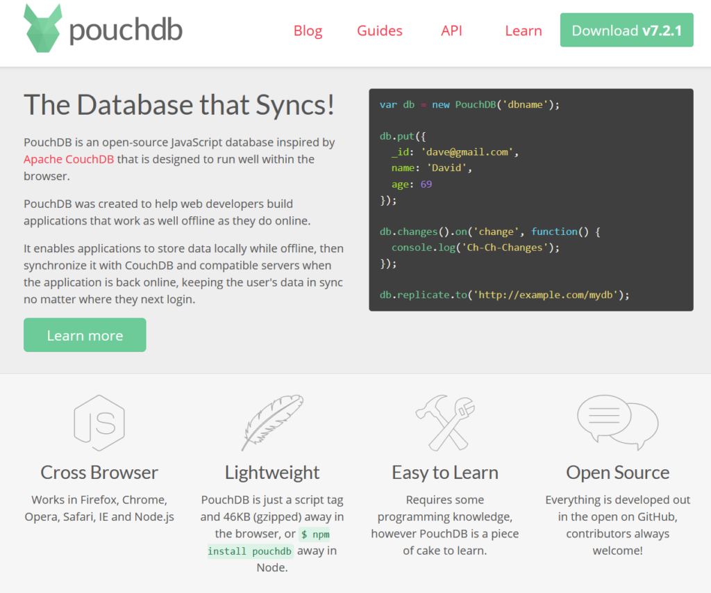 PouchDB开源JavaScript数据库