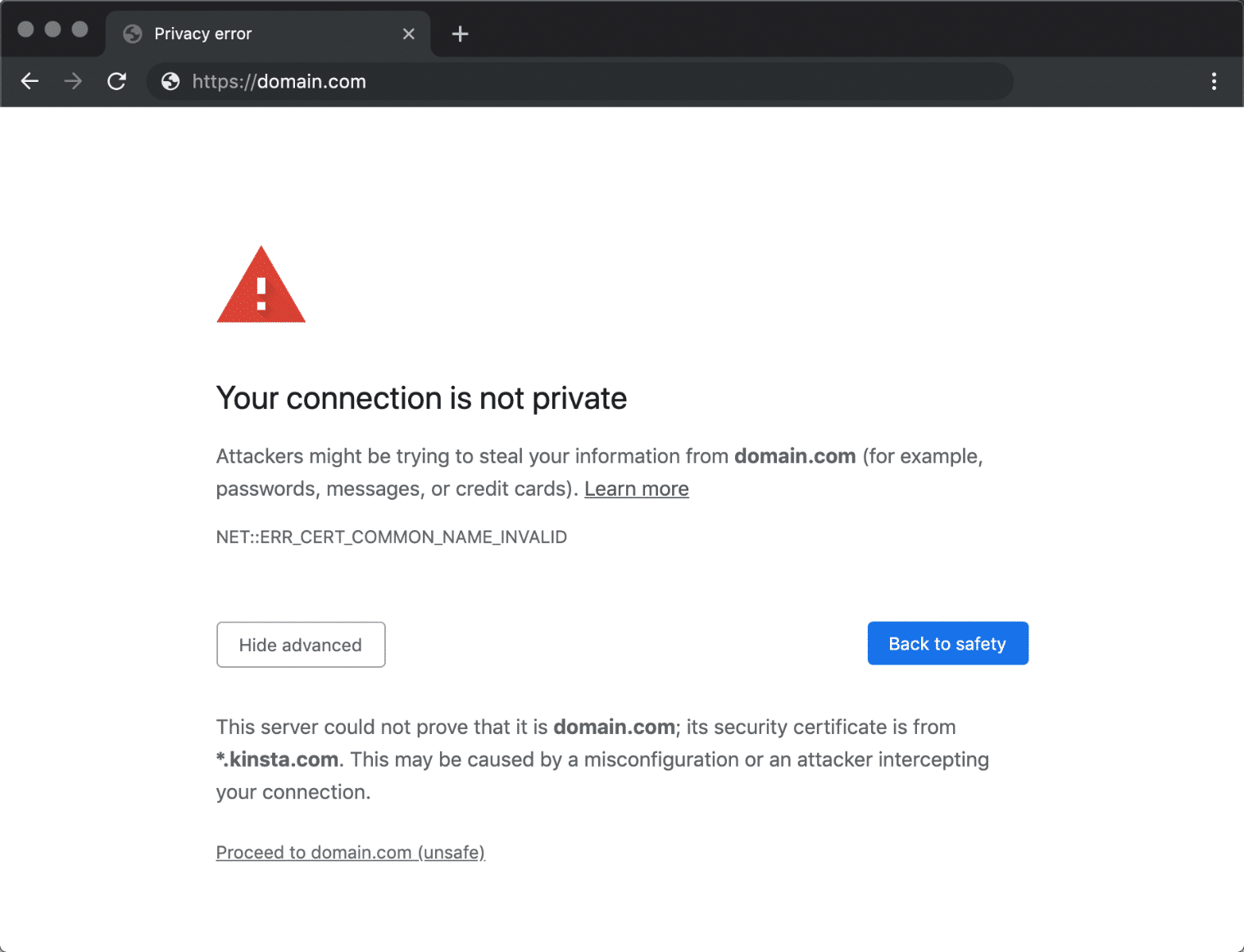 Chrome浏览器您的连接不是私密连接错误