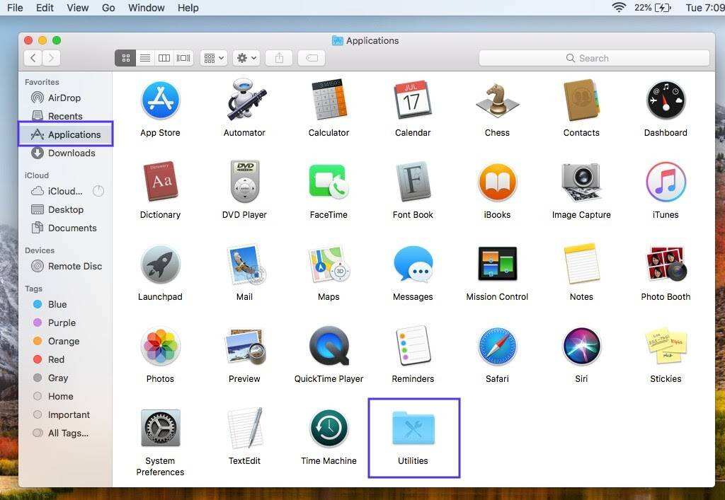 Mac上的应用程序窗口