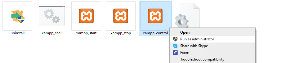 以管理权限启动XAMPP
