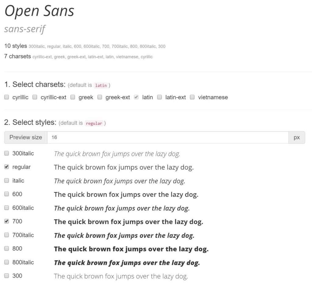 下载Open Sans网络字体