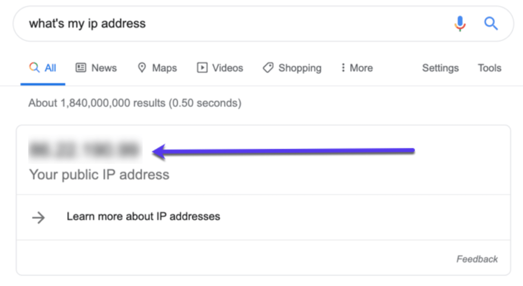 使用Google快速查找您的IP地址