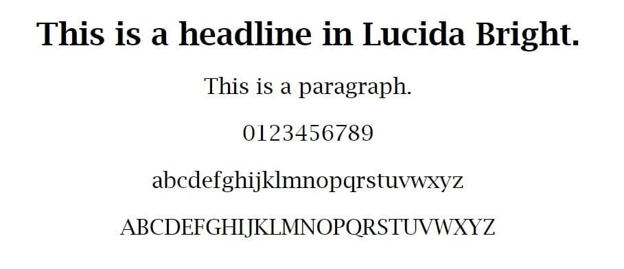 Lucida Bright字体示例