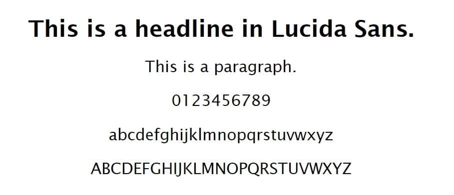 Lucida Sans字体示例