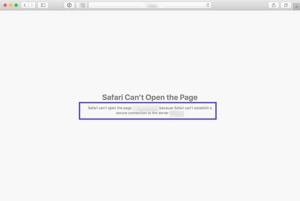 “Safari无法与服务器建立安全连接”错误