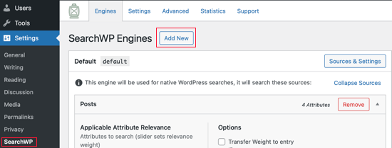 SearchWP搜索引擎设置