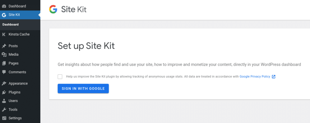 通过Site Kit插件使用Google登录