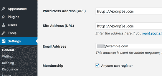 更改WordPress地址和站点URL