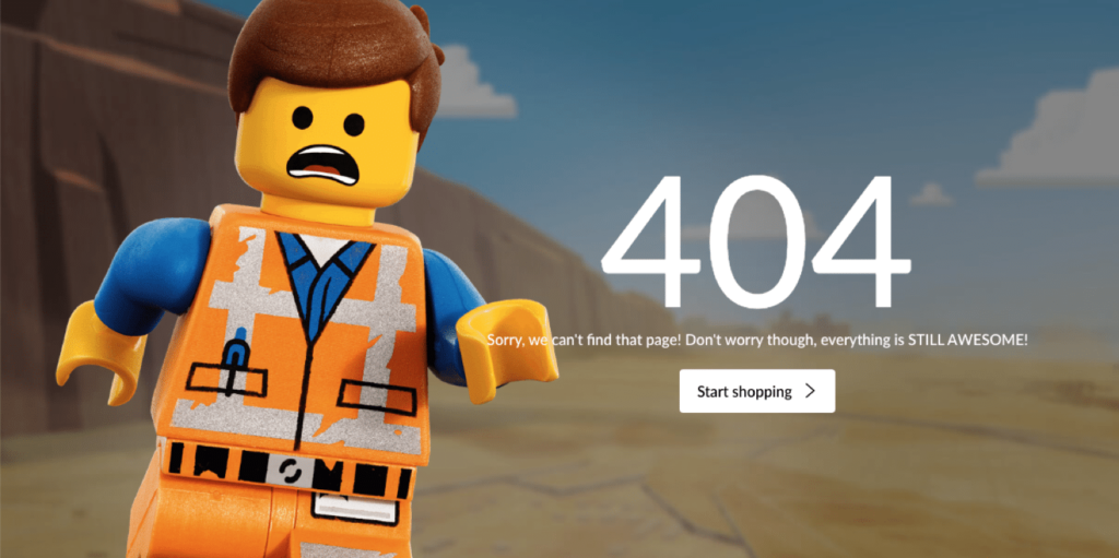 Lego网站上的404页面示例