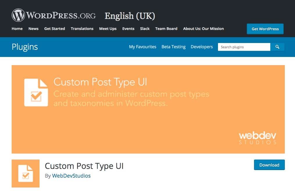 Custom Post Type UI插件