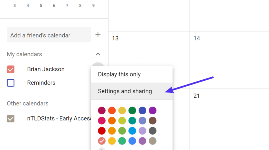 Google日历设置和共享