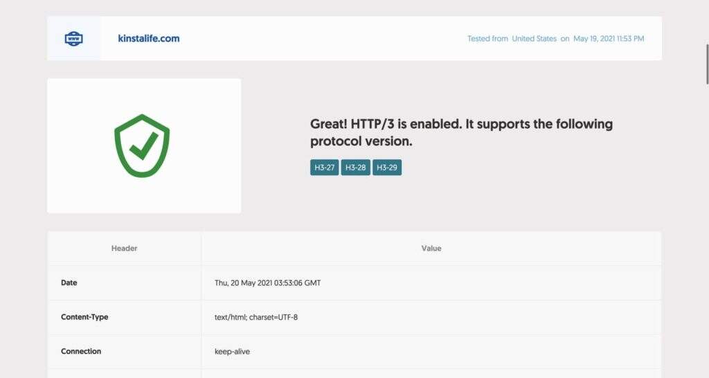支持HTTP/3连接提示信息