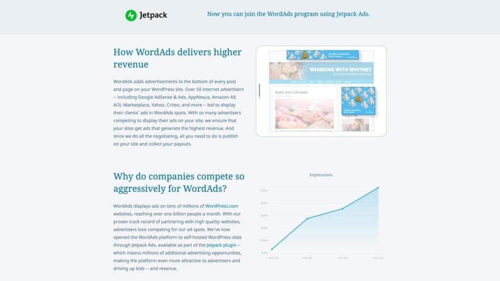 Jetpack的广告功能由WordAds提供支持