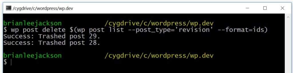 WP-CLI删除WordPress修订历史