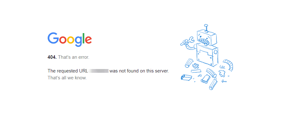 Chrome中的404错误页面
