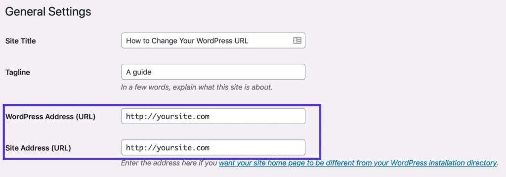 常规设置 – WordPress URL