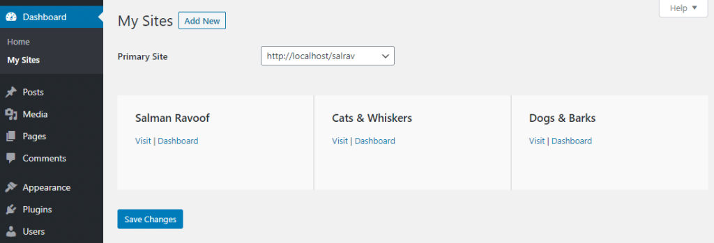 您可以将一个用户分配到WordPress多站点网络中的多个站点