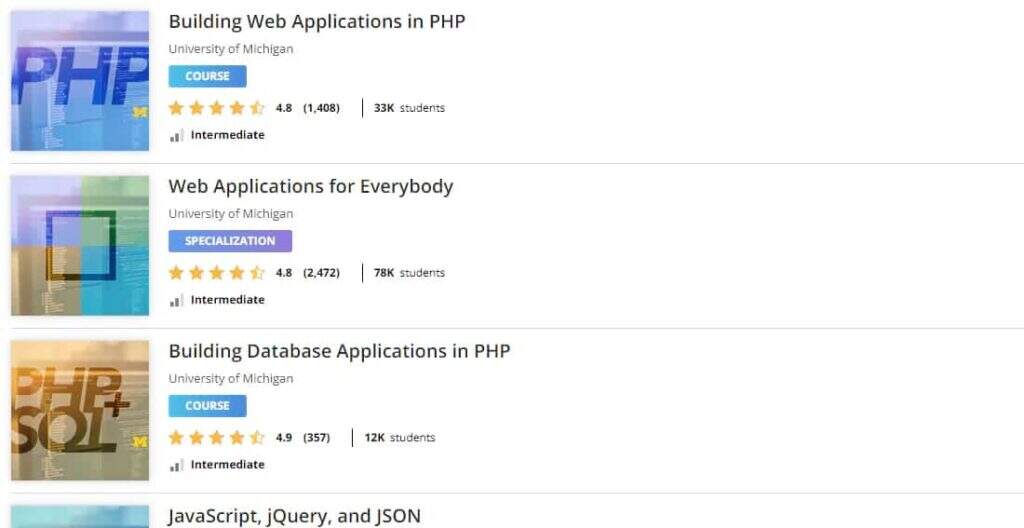 Coursera上的PHP课程