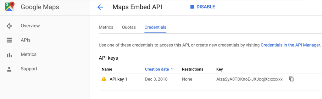 谷歌地图API密钥
