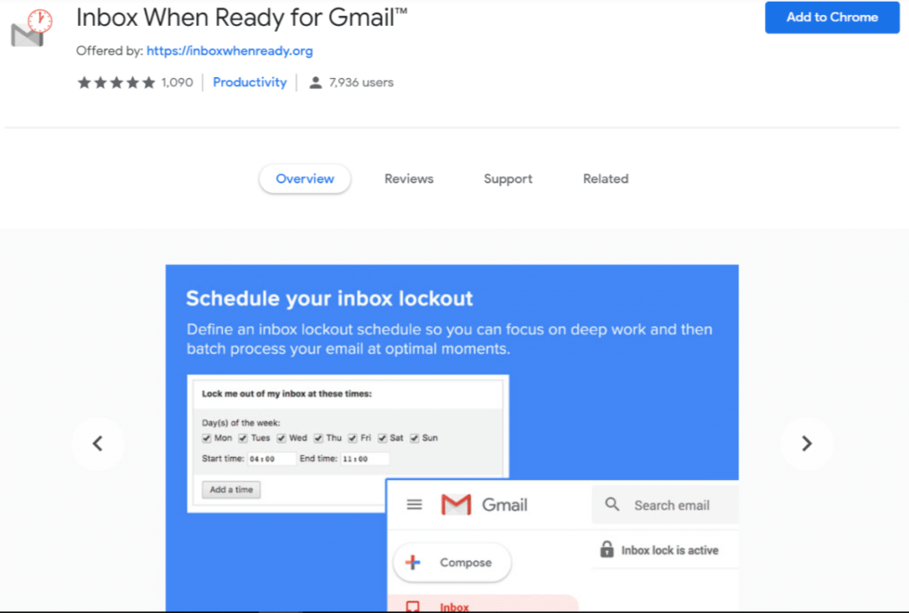 Inbox When Ready for Gmail扩展程序