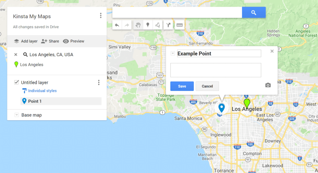 Google's My Maps界面