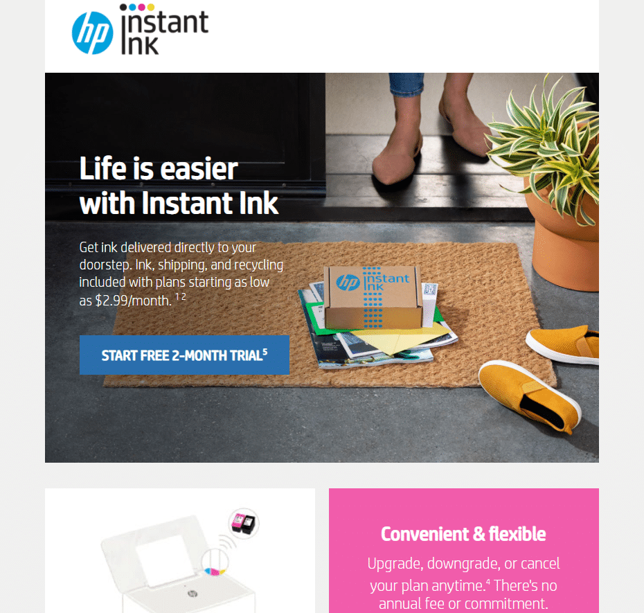 HP Instant Ink营销电子邮件