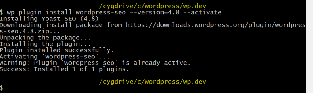 通过WP-CLI安装旧版本的WordPress插件