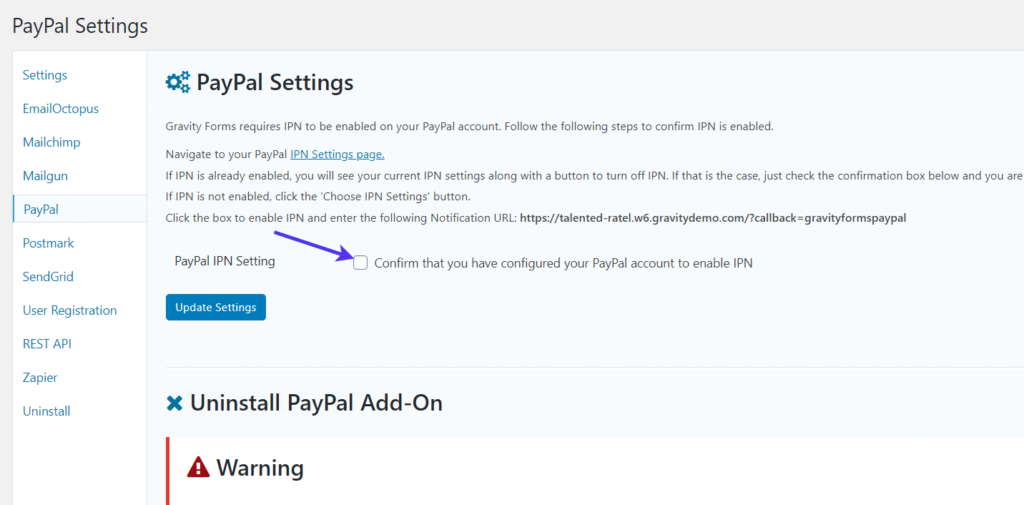 WordPress注册表格的PayPal IPN