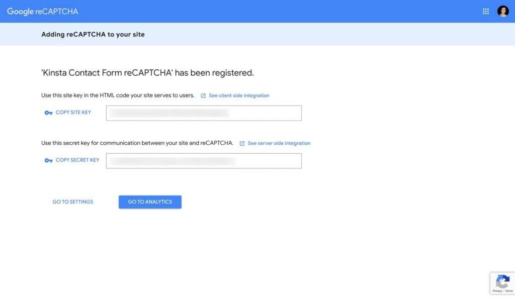 Google reCAPTCHA网站和密钥