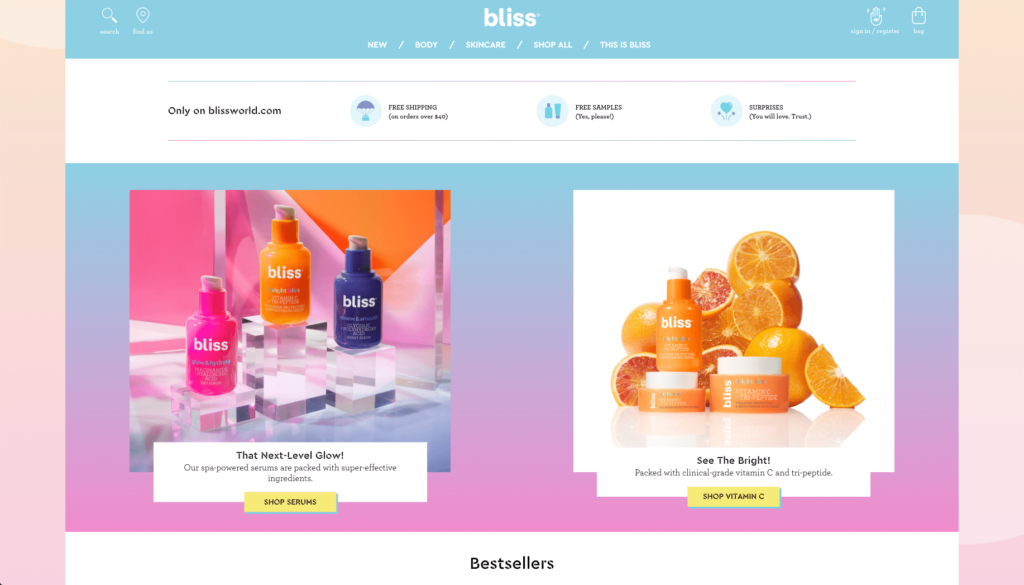 Bliss网站配色方案：明亮俏皮