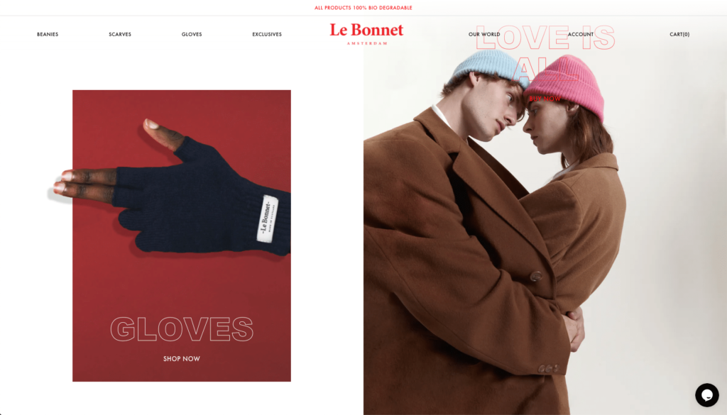 Le Bonnet网站配色方案：清晰简洁
