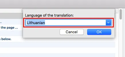 选择需要翻译的语言