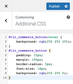 在定制器部分添加额外的CSS