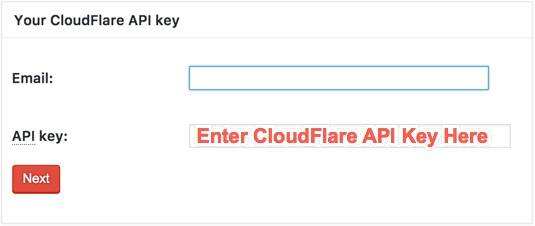 在W3TC授权框中输入CloudFlare API Key