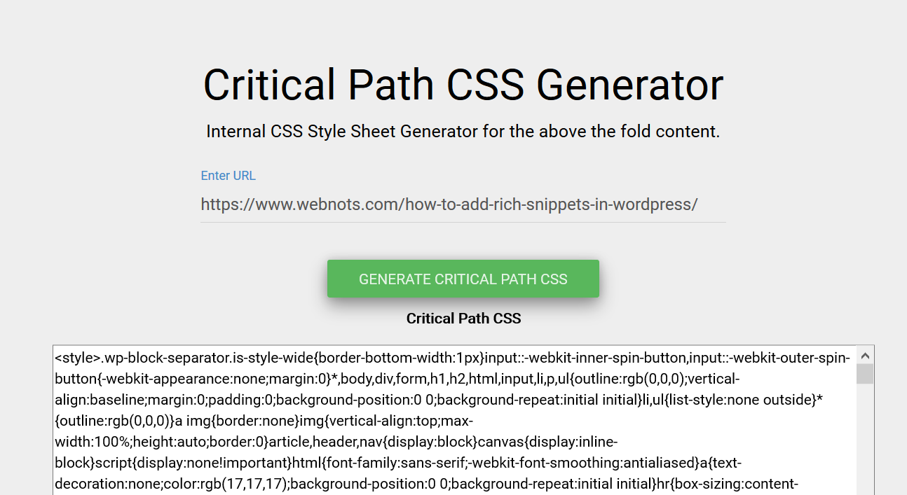 Generate-Critical-CSS