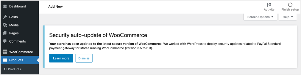 自动安装WooCommerce安全更新