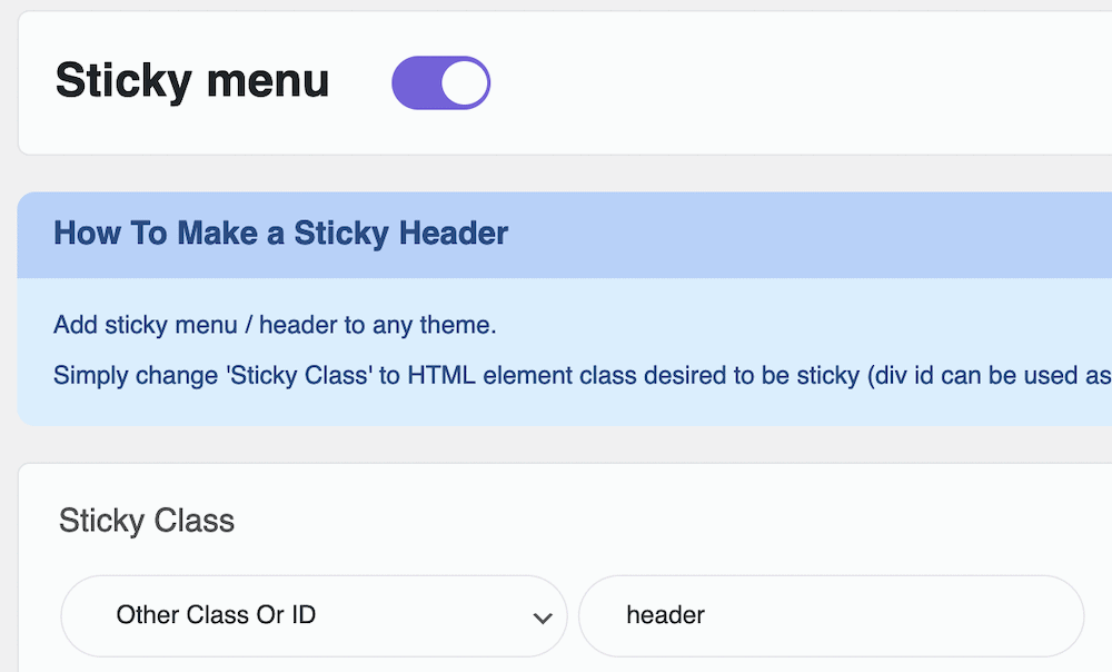 更改myStickymenu插件中的HTML选择器标记